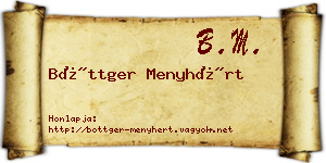 Böttger Menyhért névjegykártya